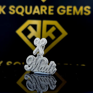 Pendentif Hip Hop personnalisé pour homme et enfant, design lettre, en argent sterling 925 plaqué platine, qualité VVS, pour occasions festives - Product Image 4