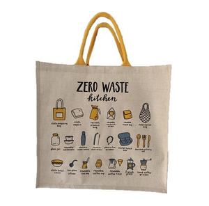 Low MOQ <b>Wholesale</b> Medium Eco-Friendly Jute <b>Tote</b> Beach <b>Bag</b> with Zipper Closure and Hand Length Handle-Paramount Brand - Product Image 6