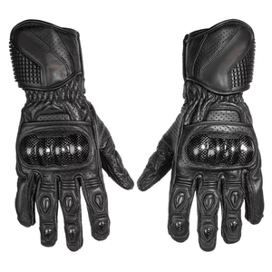 Gants de moto unisexes en cuir avec écran tactile en fibre de carbone au poignet - Product Image 1