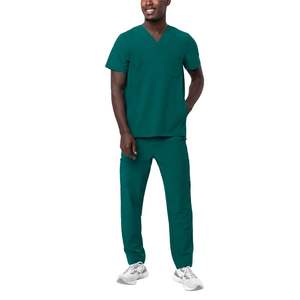 Conjuntos de fregado para hombre hechos a medida de alta calidad, uniformes de enfermera suaves y elásticos con cuello en V para uso médico y hospitalario sanitario - Product Image 3