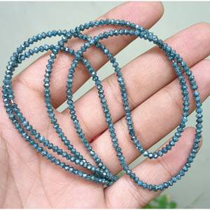 Cuentas de Diamante Azul de 3.1 y 3.3 mm, Brillantes, Facetadas, en Forma de Rondelle, 100% Naturales, Diamantes Sueltos Personalizados - Product Image 2