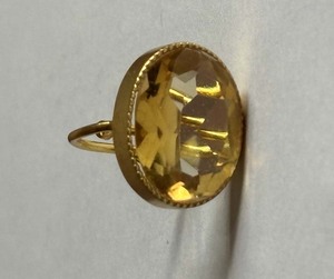 Bague en argent sterling plaqué or faite à la main Citrine Gemstone 10X16mm Forme ronde Prong Set High Looking Jewelry for Christmas Gift - Product Image 5