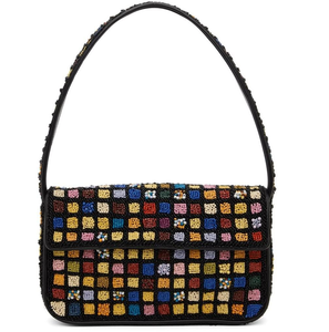 Mode perlée broderie sac à main avec bandoulière perles de rocaille sac à main avec fermeture à glissière pour voyage par glowin fashion - Product Image 2