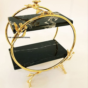 Handicraft Luxury Gold Plated Metal Stand Unique Drop Design <b>Resin</b> Epoxy <b>Mold</b> Cake Stand for Hotels & Restaurants Cake Tools - Product Image 6