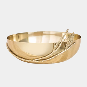 Tazón de mesa para decoración del hogar, tazón creativo de Metal con acabado dorado con acento Floral, perfecto para servir aperitivos - Product Image 3