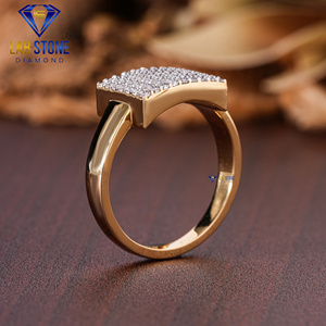 Anillo de oro amarillo con diamante de corte redondo TDW 0,65 de Lab-Stone/Anillo de diamantes de lujo/Color DE LA EF-VS - Product Image 5