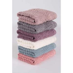 Juego de Toallas de Mano de Tela de Rizo Bordadas Color Concha de Almeja Sarra 50x90, Toallas Faciales Comprimidas para el Hogar, Cocina y Deportes - 6 Piezas - Product Image 1