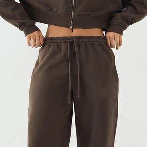 Prix d'usine, design de haute qualité, haut court à manches longues avec cordon de serrage pour la capuche, pantalon large, prix de gros - Product Image 3