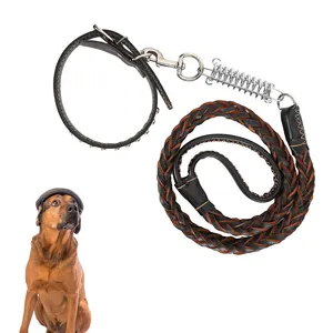 Collar de perro y plomo mejor proveedor hecho en Pakistán con logotipo propio Collar de perro de calidad superior y plomo por industrias fugenic
