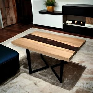 Living Room Luxury Handcrafted Epoxy Resin Rectangle Modern Waterproof Dining Table Acacia Wood Top Wedding <b>Gift</b> Customizable - Product Image 3