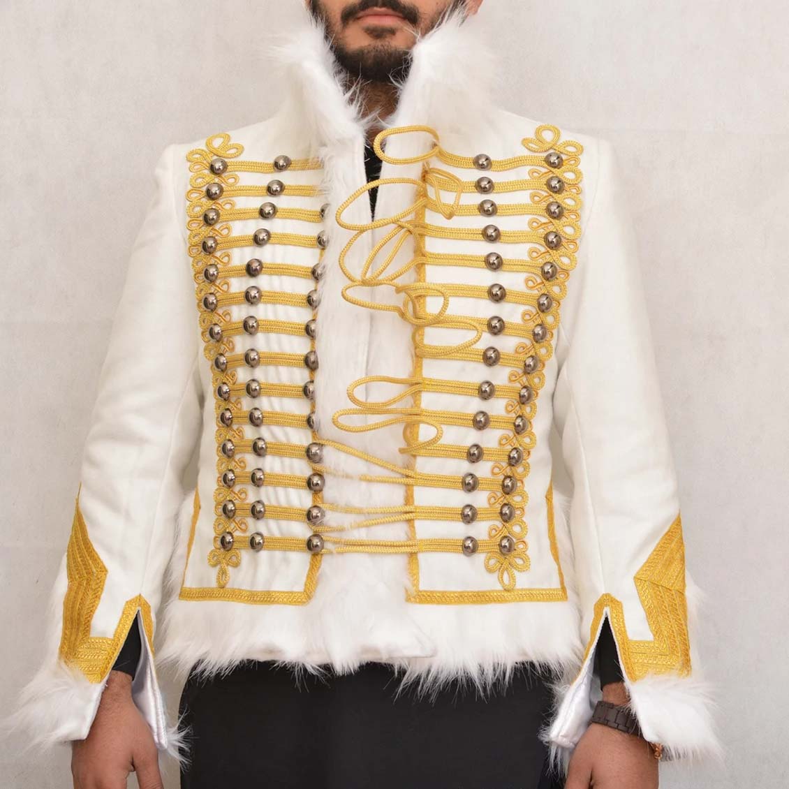 Napoleon Jimi Hendrix Golden Braiding Hussar Jacket