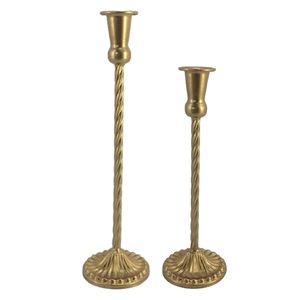 Home Decoration Set of 2 Brass Golden Taper <b>Candlesticks</b> Brass Metal Candle <b>Holder</b> <b>Gold</b> Stand Wholesale Manufacturer Supplier - Product Image 6