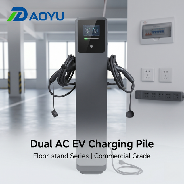 New Daoyu Daoyu-AC Smart EV WallBox Charger 7kW*2 11.5kW*2 Type 1 J1772 OCPP 1.6J APP Pedestal Station 2 Year Warranty USA