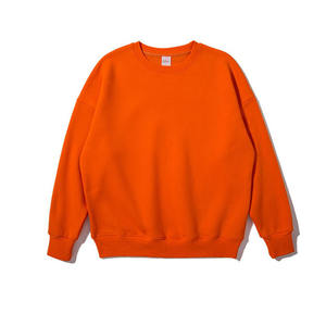 Men's Oversized Embossed Crewneck Sweatshirt Heavy Cotton Blank Fleece Winter Embroidered Sweatshirts - Product Image 2