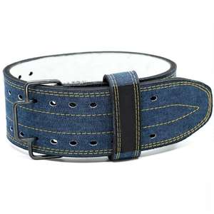 Wholesale Adults' Breathable Fitness Safety Gym Weightlifting <b>Belt</b> Genuine Leather Heavy Hook Buckle Weight Lifting Equipment - Product Image 1