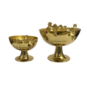 Bol en or minimaliste Hôtels et mariages Bols et plateaux décoratifs Centre de table Bol à salade Plats alimentaires ronds - Product Image 4
