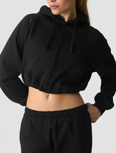 Chaqueta Corta con Capucha y Cremallera para Mujer, Estilo Casual, Color Sólido, Ropa Urbana, Venta al Por Mayor Personalizada - Product Image 4