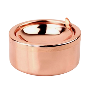 Cendrier en métal arrondi finition argentée, différentes tailles, cendrier personnalisé, cendrier en acier inoxydable avec couvercle, cendrier pour la maison - Product Image 2