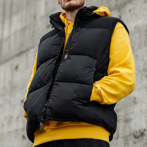 Gilet matelassé streetwear pour homme, veste sans manches à capuche, gilet matelassé rembourré pour homme, gilet matelassé épais pour homme, chaud pour l'hiver - Product Image 1