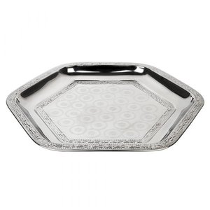 Bandeja de Servicio Metálica de Gran Capacidad y Alta Calidad con Agarre Cómodo para Servir Fácilmente, Disponible a Precio Económico para Exportación - Product Image 3