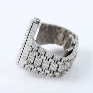 Esfera analógica árabe clásica de alta calidad VVS Lab Grown Diamond Luxury Acero inoxidable Reloj de moda automático Busto Iced Hip Hop - Product Image 4