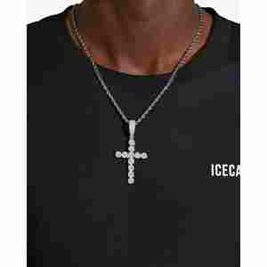 จี้กางเขนประดับเพชรโมอิสซาไนต์ทอง 14K พร้อมจี้เสริม - Product Image 6