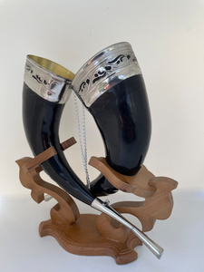 Gobelet de corne de fête Viking poli fabriqué à la main tasse de bière de Style Animal pour boire et décoration de la maison artisanat - Product Image 3