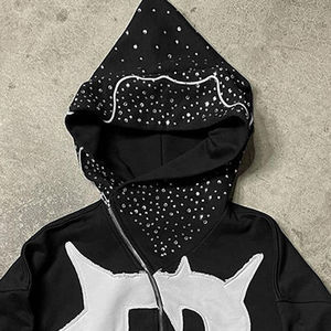 Sudadera con Capucha Estilo Hip Hop Vintage Lavada al Ácido para Hombre, Ropa Urbana de Poliéster/Algodón - Product Image 4