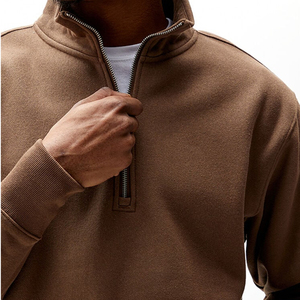 Top Quality Winter Custom Men Embroidery Plain Outdoor Fleece Sweatshirts 1/4 Zip Slim Fit Men <b>Hoodies</b> - Product Image 2