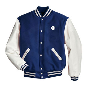 Chaqueta con letras para hombre hecha a medida para Otoño Invierno, chaqueta informal de poliéster/algodón transpirable de secado rápido de alta calidad con cuello levantado - Product Image 1