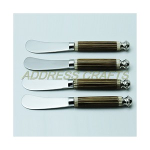 Ensemble de couteaux à beurre en acier inoxydable écologique de nouvelle conception, manche en corne naturelle, couteau à fromage personnalisé pour la cuisine à domicile - Product Image 3