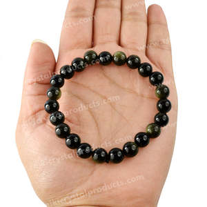 Pulsera de cuentas de obsidiana arcoíris natural de 8 mm para protección, sanación emocional, fuerza y energía positiva, cargada con Reiki - Product Image 2