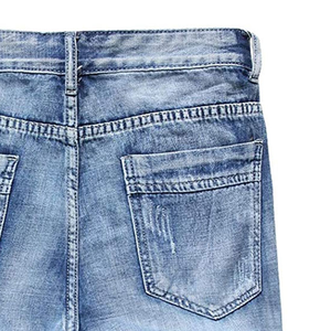 Collection d'été pour hommes Short en jean taille haute écologique coupe ample couleur unie style décontracté - Product Image 6