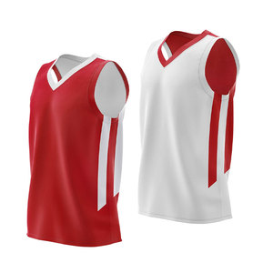 Camiseta de Baloncesto Reversible de Color Liso Simple y Transpirable, Talla Grande, 100% Poliéster, Unisex, al por Mayor - Product Image 1
