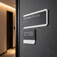Plaque de porte personnalisée moderne en braille, lettres en relief 3D, plaque de numéro de maison en acrylique pour hôtel, école et bureau