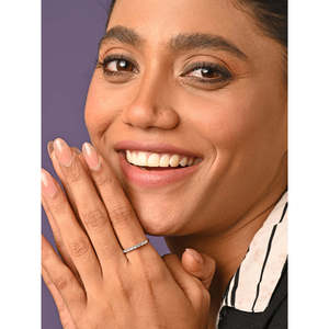 925 Sterling Silver Diamond Classic <b>Adjustable</b> <b>Ring</b>-CLARA Minimalist Style - Product Image 4