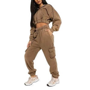 Chándal de invierno de talla grande para mujer elegante hecho en fábrica con diseño de patrón sólido transpirable - Product Image 5