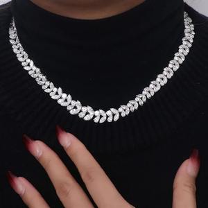 Collier en argent sterling 925 plaqué or blanc avec moissanite, bijoux fins, largeur personnalisée 15 mm, cadeaux pour femmes, bracelet - Product Image 2