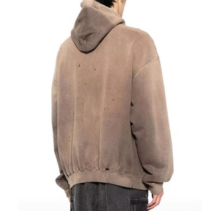 Últimos diseños personalizados de proveedores pakistaníes: Sudaderas casuales de otoño con lavado ácido, de algodón y forro polar, con bolsillo, impermeables para hombre. - Product Image 4