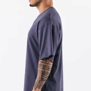 T-shirt à col rond 100% coton pour hommes, jersey vierge à motif uni de haute qualité, fabrication sur mesure, vente en gros - Product Image 4