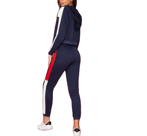 Chándales Deportivos Personalizados al por Mayor para Mujer, Chándales de Alta Calidad con Rayas Laterales y Bloques de Color - Product Image 2