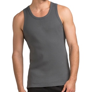 Camiseta sin mangas ajustada vintage personalizada 2026 para hombre, de canalé elástico, transpirable, para fitness, yoga y entrenamiento, estilo jersey de corte largo. - Product Image 5