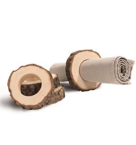 Rustic wooden napkin <b>ring</b> with hand carved features great for festive holiday events and <b>family</b> gatherings - Product Image 4