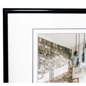 Set of 3 Modern Square Poster and <b>Photo</b> <b>Frames</b> 60 X 80 cm Black with Silver Metal and Wood for <b>A2</b> and A4 Sizes Home Decor - Product Image 4