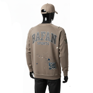 Sudadera para Hombre, Estilo Vintage, Color Marrón, Mezcla de Algodón Grueso, Lavado Ácido, Logotipo Personalizado, Efecto Desgastado - Product Image 5