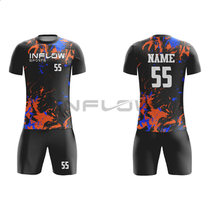 Ensemble de maillots de football à imprimé ondulé dégradé en gros, service OEM pour les saisons d'hiver, d'été et d'automne, option de nom - Product Image 5