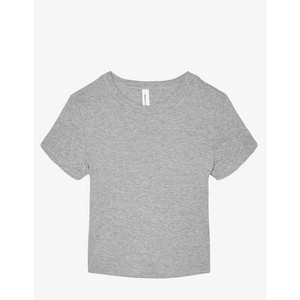 Heather Grey Tri-Blend Personalizar Bella Canvas Flowy Cropped Tee Personalizar Girls Trip Cropped Top - Product Image 2
