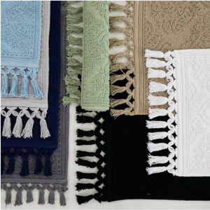 Alfombra de Baño Ecológica de Algodón Jacquard con Patrón de Ondas Antideslizante, Color Personalizado, Hecha a Máquina para Uso Doméstico y Hotelero - Product Image 3