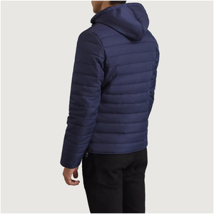 Vestes d'hiver rembourrées en duvet bouffant personnalisables OEM pour hommes de taille plus imperméables avec col montant Logo personnalisé Techniques teintées en couleur unie - Product Image 3