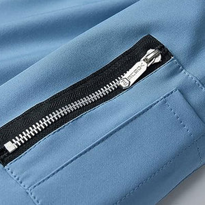 Veste bomber pour homme en toile matelassée noire sur mesure en gros, style streetwear, grande taille, col montant, bouton unique, imperméable à l'avant - Product Image 5